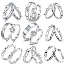 Vintage Korean Style Open Mouth Wedding Ring Silver Plated Couple Rings Live Broadcast Jewelry