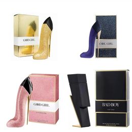 Top selling heel perfume for women men colognes 80ml black red blush good girls heels bottle Fragrance bad boy lightning shape Long Lasting Smell Natural Spray
