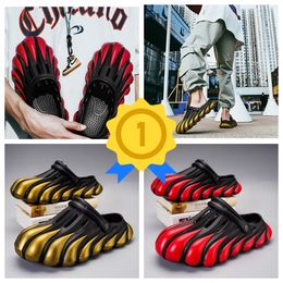 new couple Dragon Hole Shoes with a Feet Feeling Thick Sole Sandals Summer Beach Toe Wrap GAI thick black Painted Five Claw fashion Trendy Hole Breathable Hole