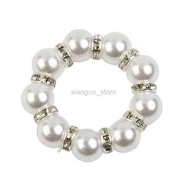 Towel Rings 12pcs Pearl Napkin Ring Napkins Holders Table Embellishment Plastic White For Party Wedding Kitchen Decoration 240321