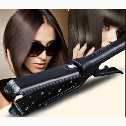Irons 100240V Professional Interchangeable 4 in 1 Ceramic Hair Crimper Straightener Corn Waver Corrugated Iron Plate with Glove