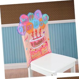 Chair Covers Ers Er Decorative Seat Birthday Decoration Happy Props Classroom Children Fabric Kids Office 231009 Drop Delivery Home Dhrc5