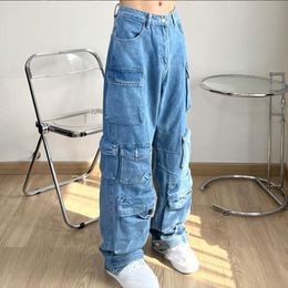 Y2K Kleidung Cargohose Herren Multi-Pocket Lose hochwertige Jeans Hip Hop Streetwear Baggy Jeans Harajuku Vintage Jeans mit weitem Bein