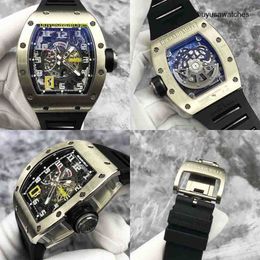 Athleisure Watch RM Wristwatch Montre RM030 Full Skeleton Dial 18K White Gold Watch Mens Moving Storage Display Automatic Mechanical Watch