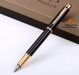 Fountain Pen Black Gold Clip Business Excutive Fountain Pens School Office Suppliers Metal Fast Writing Pen Stationery9643739