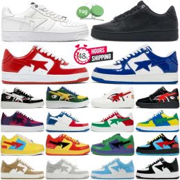 2024 Bapestases designer shoes sneakers for mens womens low top Black White Baby Blue Orange Camo Green Pastel Pink Nostalgic Grey mens outdoor fashion trainers