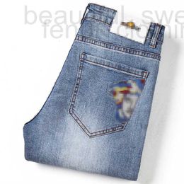 Men's Jeans designer Official Website Treasure 2021 Autumn New Embroidered with Micro Elastic Feet Pants SBRD ALIR