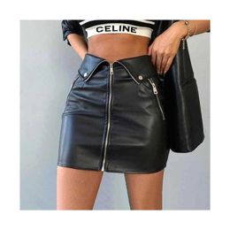 New Design Sheath Skirt Genuine Leather Black Hot Sexy Tight Short Skirts for Women