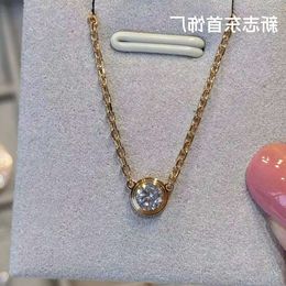 screw choker necklaces carter Jewellery Classic Single Diamond Necklace Thick Plated 18K Gold Diamond UFO Neckchain Bubble Collar Chain Womens