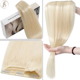 Extensions TESS 4060g 10"24" Clip In Human Hair Extensions Hair Clip 3/4 Full Head Hairpiece Clip In Natural Hair Extensions Healthy End