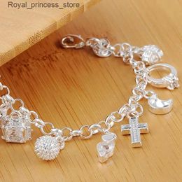 Charm Bracelets 925 sterling silver fashionable 13 piece pendant chains charming women teenagers girls womens gifts womens exquisite Jewellery Q240321