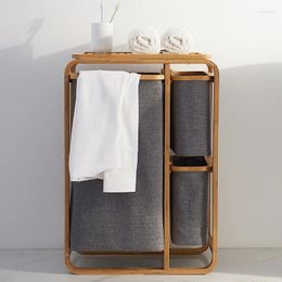 Laundry Bags Bamboo Basket Bathroom Dirty Clothes Hamper Clothing Organiser Shelves For Storage Sorter