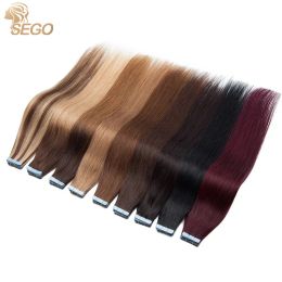 Extensions SEGO 1.5g/pc Tape In Human Hair Extension NonRemy 14"24'' Straight Skin Weft Tape Natural Hair Adhesive Invisible 20Pcs/Set