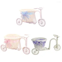 Vases Tricycle Shaped Flower Basket Wedding Party Ceremony Decoration Bike Storage Container Blue