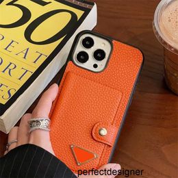 Designer Designer Phone Cases Cover Leather Phonecases Triangle Card Holder For Iphone 14 13 Pro Max 13 12 Classic Print Checked Protective ShellM2OK