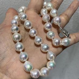 Pendants 10-11MM Natural Sea Water Pearl Necklace Akoya Irregular Shape Fine Women Jewellery Unique Quality