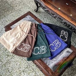 Men's Shorts 2024ss Cole Buxton Embroidery CB Breeches For Men Women Drawstring Khaki Brown Green CB Shorts With Tags J240322