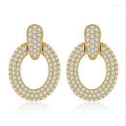 Stud Earrings D Colour VVS1 Round Moissanite Diamond 925 Silver Engagement Women Drop Earring Gift