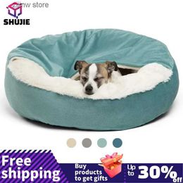 kennels pens Orthodontic dog bed with Hooded blanket warm and dustproof in winter suitable for cats and puppies washable Y240322