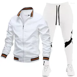 Men's Tracksuits Sportswear Spring And Autumn Sports Pants Two-piece Crocodile Embroidered Jacket Running