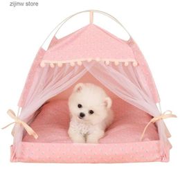 kennels pens Dog bed pet house cat nest princess mat travel cat tent outdoor dog bed small and medium-sized puppy indoor pet house sofa Y240322