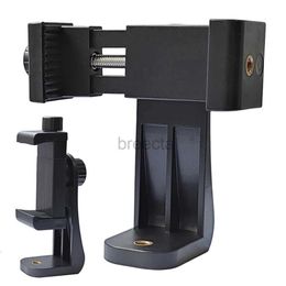 Cell Phone Mounts Holders Tripod Mount Universal 360 Degree Mobile Phone Clip Compatible With 1/4 Screw Cellphone Holder Desk Tripod Adapter For iphone 240322