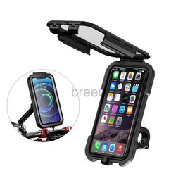 Cell Phone Mounts Holders Bike Phone Support Waterproof Case Bike Motorcycle Handlebar Rear View Mirror Stand Holder for 4.7-6.8 Mobile Phone Mount Bag 240322