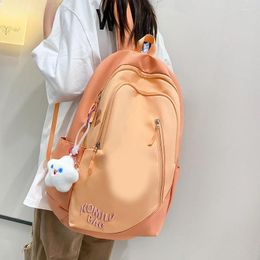 Backpack Harajuku Style Fashion Letters Embroidery Schoolbag For Female College High School Students Large Capacity Retro Travel