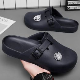 Boots Clogs Men Sandals Men Jelly Shoe Summer Man Hoof Thongs Stamp Garden Beach Black BigSize Slippers for Men's Shoes Zapatos Hombre