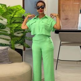 Women's Two Piece Pants Summer Trousers Two-Piece Suit Short-Sleeved Casual Sports 2-piece Set