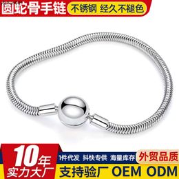 Bestselling Panjia Stainless Steel Bracelet 3mm Round Snake Bone Non Fading