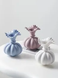 Vases INS Style Creative Ceramic Living Room Decoration French Small Vase Premium