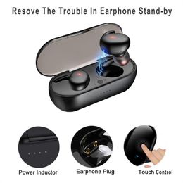 Y30 TWS Wireless Blutooth 5.0 Earphone Noise Cancelling Headset HiFi 3D Stereo Sound Music In-ear Earbuds For Android IOS Tablet With Retail Box Dropshipping