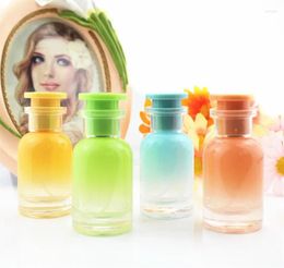 Storage Bottles 5pcs 30ml Thick Colourful Round Glass Perfume Empty Travel Spray Atomizer Cosmetic Sprayer Bottle Refillable