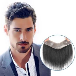 Piece LATANG Men's Overhead Wig Short Natural Black Straight Hair Wig Suitable for Men with Hair Loss and White Hair