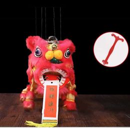 Plush Dolls 28CM Traditional Chinese Plush Toy Marionette Lion Dance Puppet Custom Performance Project Creative Novel Gift Toy Q240322