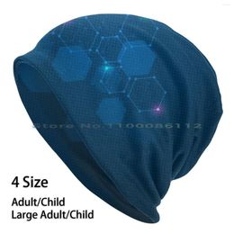 Berets Science & Deep Blue Abstract Design Beanies Knit Hat Public Unique Trail Running Walking Hike Exercise Pattern