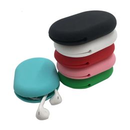 Headset Silicone Bag Wired Data Line Cable Key Earphone Storage Box Softbox Washable DHL Free Shipping