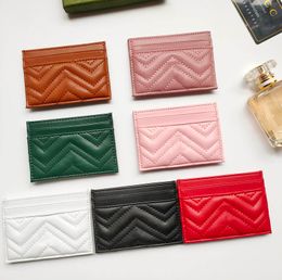 Luxury credit card holders women mini ultra-thin wallet marmonts brand fashion leather coin purses men designer purse Colour double sided cardholder with box