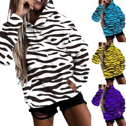 Women's Hoodies Long Sleeved Striped Printed Hooded Women Pullover Casual Hoodie For Tunic Length Zip Up Womens Sweatshirt Pack