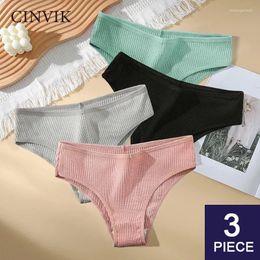 Women's Panties 2024 3Pcs Cotton Soft Women Underpants Solid Girls Briefs Sexy Female Lingerie Comfortable Intimate Underwears