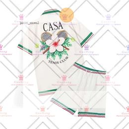 Casablanc Shirt Designer Casa Shirt Mens T Shirt and Mesh Casablanc Shirt Shorts Sets Casa Blanca Men Polo Shirt Womens Masao 677