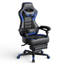 ARTETHYS Gaming for Adults Ergonomic Racing Style High Back Computer Chair with Footrest Headrest and Lumbar Support PU Leather 90-150 Degree Tilt