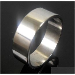 Band Rings 30Pcs/Lot Sier Simple Plain 8Mm Width Fashion Stainless Steel For Men Wholesale Jewellery Lots Drop Delivery Ring Dhgarden Dhs8U