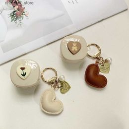 Earphone Accessories luxury Cute Love Cover For Samsung Galaxy Buds 2 pro / Buds Live / Buds Pro Earphone Case Silicone TPU with Pendant KeychainY240322