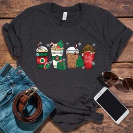 Women's T Shirts Christmas Coffee Shirt Cute For Women Gift Lover Aesthetic Clothes Harajuku Gothic