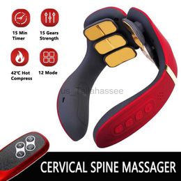 Massaging Neck Pillowws Heating12 Heads Back And Neck Massager 15 Gears Electric Neck Massage Instrument Massagers For Relieve Cervical Spondylosis 240322