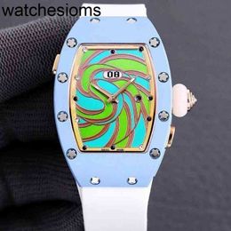 RicharsMill Luxury Mechanics Watches Wristwatch Business Leisure Rms037 Fully Automatic Mechanical Ceramic Case Tape Womens