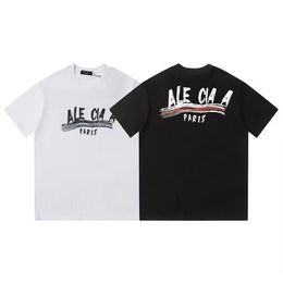 Mens high-quality standard size short sleeved T-shirt with new European and American trendy brand hip-hop letter print casual loose couple summer clothing