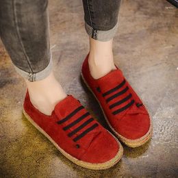 Casual Shoes 2024 Spring And Autumn Lazy Ladies Single Handmade Stitching Retro Flat Women's Mother Trendy